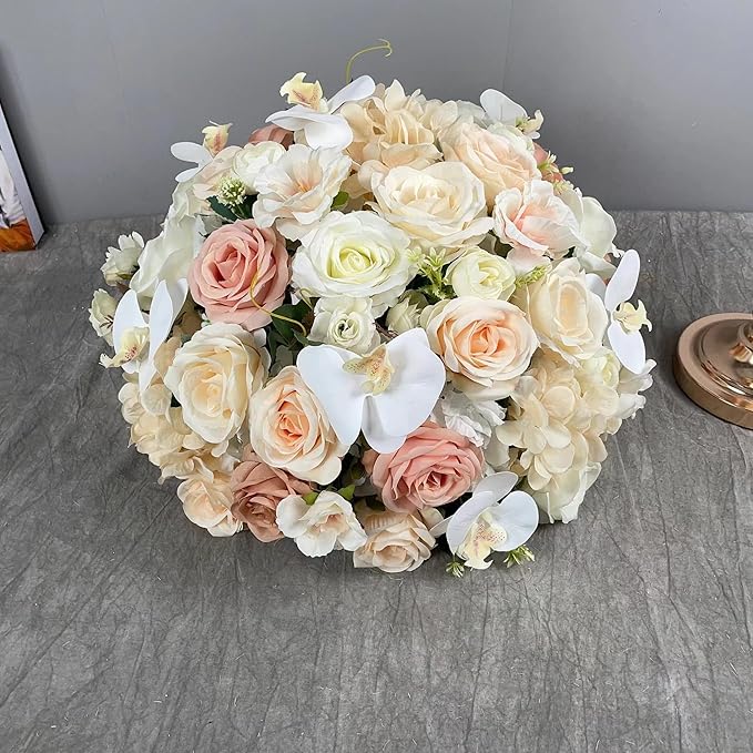 [25PCS] Gold Roses Artificial Flowers with Long Stem Real Touch Fake Foam Roses for Decoration DIY Wedding Bouquets Centerpieces Bridal Shower Mothers Day Party Flower Arrangements Home Decor
