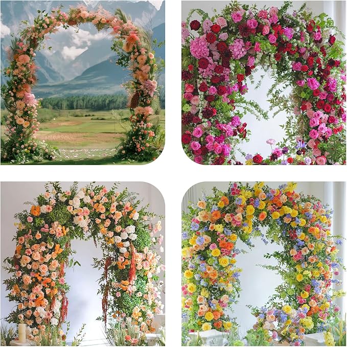 Adorox 7.5ft Garden Arch Trellis for Climbing Plants, Metal Arch Frame, Pumpkin Archway Outdoor Garden Arbors and Arches for Halloween Christmas Birthday Party Baby Shower Decoration(Black)