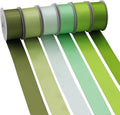 Sage Green Satin Ribbon Solid Fabric Ribbons 1'' inch Double-Faced Satin Ribbon for Gift Wrapping, Wedding, Birthday, Baby Shower Decor Floral Bouquet Crafts- 6 Colors X 5 Yards Each