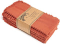 ACCENTHOME Rust Cotton Linen Napkin Set of 12 18x18 inch Dinner Napkins - Washable Soft Premium Hotel Quality Reusable Hemmed Edges Napkins Perfect Table Linens for Family Dinners, Weddings
