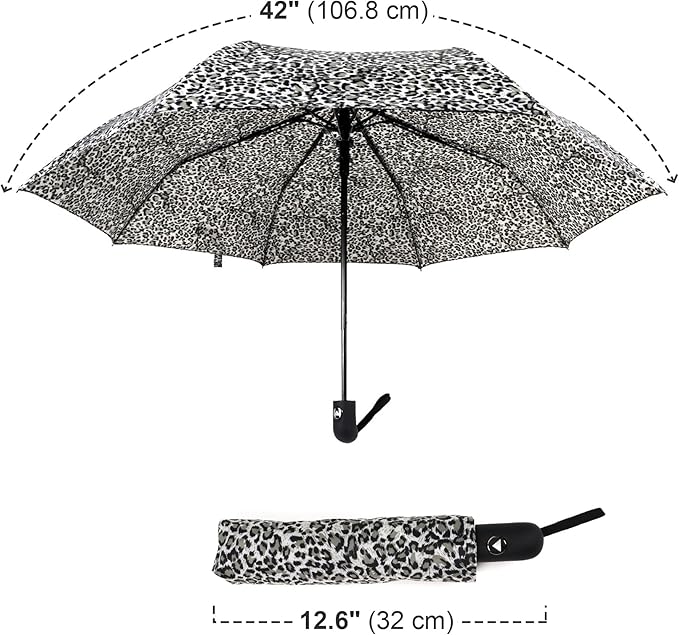 Nollia Windproof Automatic Travel Umbrella, Compact Portable with Reinforced Ribs for Sun & Rain