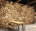 Eierme-Round Teak Wood Stump Background Mural Wallpaper Peel and Stick 90" x 67"
