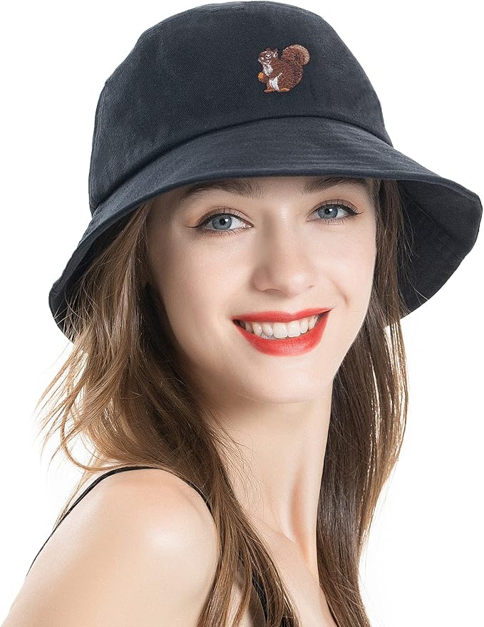ZLYC Unisex Fashion Embroidered Bucket Hat Summer Fisherman Cap for Men Women