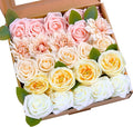 SITUMEIZI Roses Artificial Flowers Combo Champagne Flowers Silk Foam Flowers with Stems for DIY Bridal Wedding Bouquet Baby Shower Party Home Decor Floral Arrangements 24pcs