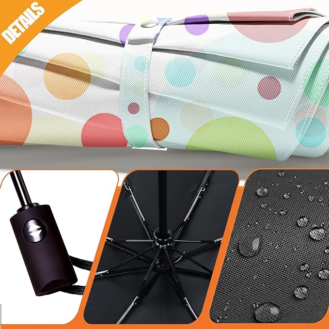 Small Compact Travel Automatic Folding Umbrella for Women, Portable Lightweight, Rain, Wind, UV Sun Shade