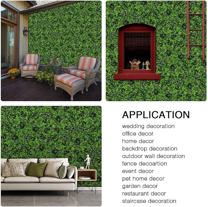 ULAND Artificial Topiary Hedges Panels, Plastic Faux Shrubs Fence Mat, Greenery Wall Backdrop Decor, Garden Privacy Screen Fence, Pack of 12pcs 20"x20"