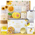 Briney Birthday Gift for Women, Sunflower Present Basket, Birthday Christmas Gift Basket for Mom Wife Girlfriend Her Sister, Relaxing Self Care Package, Yellow