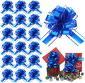 WILLBOND 20 Pieces 6 Inch Pull Bows Gift Wrapping Ribbon Pull Bows for Christmas Wedding Baskets Valentine Multicolor Wrap Accessory for Gift Present Holiday Decor(Blue)
