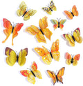 SAOROPEB 3D Butterfly Wall Decor, 72 Pcs Double Layer Butterfly Decorations for Party Decorations Locker Decor Refrigerator Decal, Reusable (Yellow)