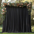 30x7ft Wrinkle Free Black Backdrop Curtain for Parties Soft Fabric Drapes Wedding Black Curtain Backdrop for Birthday Party Decorations Background for Photography 5x7ft, 6 Panels
