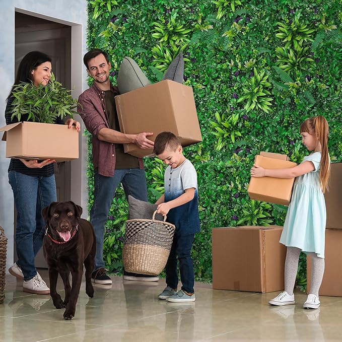 Artificial Boxwood Panels, Grass Wall Panels 20"x20"(6pcs), Privacy Hedge Fence Screen with UV Protection, Fake Greenery Backdrop for Indoor Wedding and Outdoor Garden Backyard