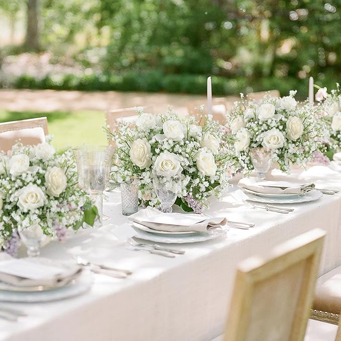 DEEMEI 12 PCS Babys Breath Artificial Flowers Fake Babys Breath Flowers Artificial Bulk White Gypsophila Bouquets Real Touch Faux Flowers for Wedding Floral Arrangement Party Home Decoration