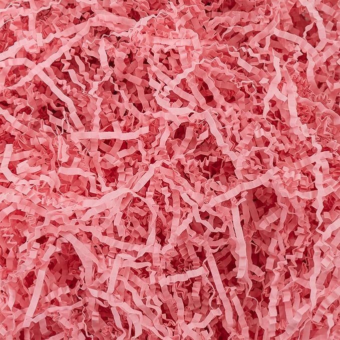 Uptotop 1/2 LB Supply Crinkle Cut Paper Shred Filler for Gift Wrapping Basket Filling, Birthday, Christmas, Thanksgiving, Wedding, Mother's Day, Pink