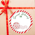 Christmas Gifts Tags Stickers from Santa, 30 Pcs North Pole Christmas Name Tags for Gifts, 2.5x2.5 Inch Holiday Presents Sticker Labels, Festive Chrismas Name Tag for Gift Wrapping Bags-D08