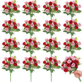 Zeyune 16 Bunches 12 Inch Artificial Mini Rose Bouquet 160 Heads Bridal Flower Bouquets Fake Silk Rose Bulk for Wedding Bridal Shower Christmas Home Office Garden Decoration(Pink and Red)