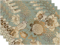 Placemats Set of 4 Retro Peony Bird and Butterfly Table Mats Linen Place Mats for Dining Kitchen Country Camp Farmhouse Decor 12x18 Inch