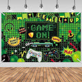 3x5ft Video Game Birthday Backdrop, Happy Birthday Decoration Background, Cute Gamepad Controller Theme Party Supplies Outdoor Indoor Photo Banner