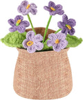 Crochet Flower Plant, Empathetic Flower Gift for Women & Men, Perfect for Birthday, Christmas, Mother's Day, Desk Decor, Birthday Decorations, Kids Party Decoration. Purple Gradient Myosotis