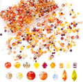 1000PCS Fall Crystal Glass Beads for Jewelry Making Crackle Orange Fall Beads for DIY Making Beaded Plants(Orange)