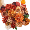 Serwalin Fall Flowers Artificial Flowers Burnt Orange Fake Cake Flowers for DIY Wedding Bridal Bouquet Centerpieces Floral Arrangement Fall Decor Baby Shower Home Decor