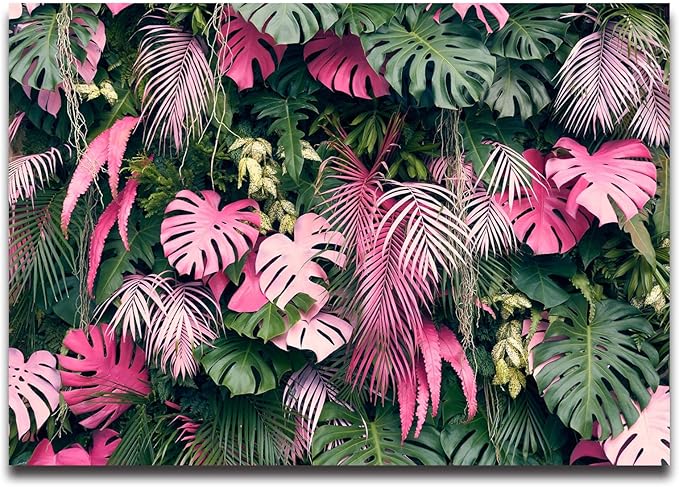Cliouar-Wall Mural Wallpaper for Bedroom Living Room 3D Mural Monstera Tropical Plant Green Plant Banana Leaf Palm Leaf 182" x 122"(Not Self-Adhesive)