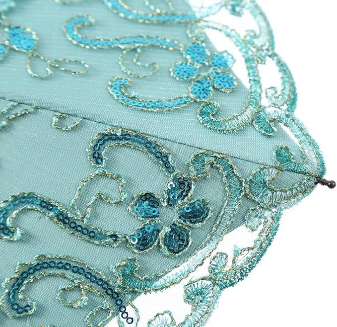 LCY Embroidered Lace Double-deck Anti-UV Parasol Sun/Rain/Snow Folding Umbrella