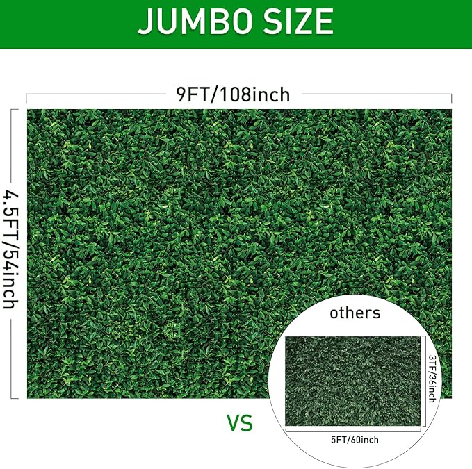 Tatuo 12 Pieces 54 x 108 Inches Jumbo Green Leaves Photography Leaf Backdrop 3D Waterproof Tree Leaves Background Photo Booth Prop Green Leaf Tablecloths for Baby Shower Birthday Party Decoration