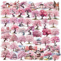 50 Pcs Carambola Tree Stickers, Pink Watercolor Cartoon Stickers, Transparent Waterproof Vinyl Stickers for Scrapbooking, Journaling, Laptop, Water Bottle, Phone Case Decoration for Her, Teen Girls