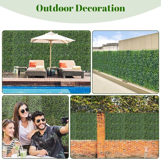Grass Wall Panel Greenery Wall Artificial Grass Backdrop 10 * 10in 12Pcs Decorative Background Wall for Outdoor Interior Decor Hedge Wall for Garden Party Wedding Backdrop