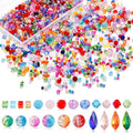 1000PCS Multicolor Glass Beads Rainbow Crystal DIY Bracelets Beads for Jewelry Necklace Wristband Earring Key Chain Crafts Kit (Colorful)