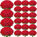 VEVOR Artificial Flowers, 500 pcs Real Looking Red Foam Fake Roses Bulk, Faux Red Bridal Shower with Stems for DIY Wedding Bouquets, Home Centerpieces Arrangements, Party Tables Decorations
