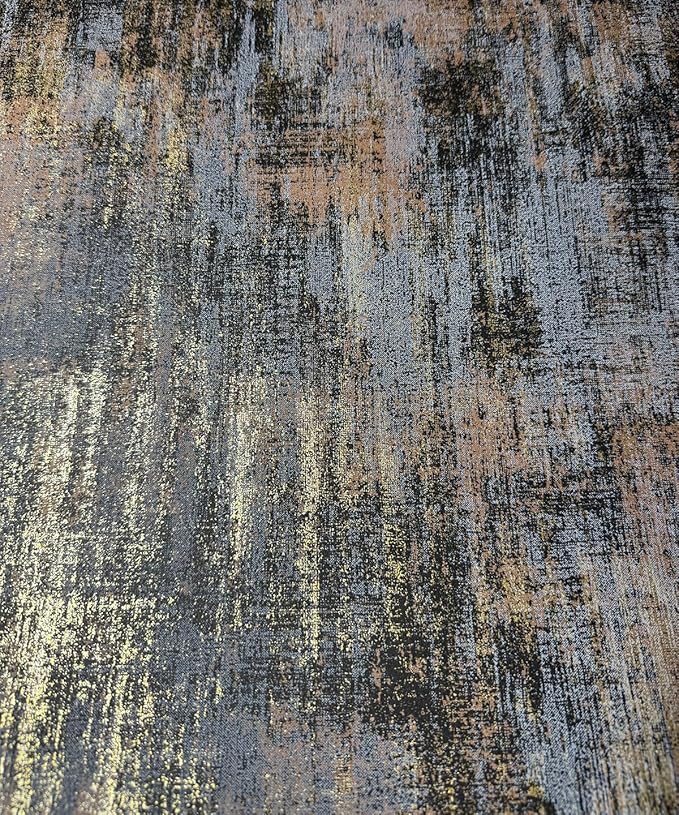 AM1NAH Distressed Wallpaper Industrial Texture Metallic Traditional Wall Paper, 20.8" X 393.0"