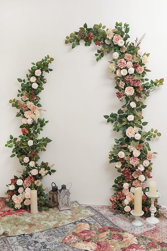 YYHUAWU Artificial Flowers Combo Set Fake Flower Leaf Box with Stems for DIY Wedding Bouquets Centerpieces Flower Arrangements Decorations Baby Shower Party Home Decorations (Blush)