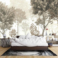Floral Forest Wall Murals Peel and Stick Forest murals Removable Waterproof Large Wallpaper for Living Room Bedroom (Color-11, 137×98 inch)