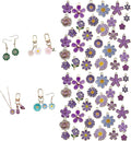 60pcs15 Types Flower Charms For Jewelry Making Enamel Flower Charms For Necklace Bracelet Earring for Gift that Office, Travel & DIY Creators