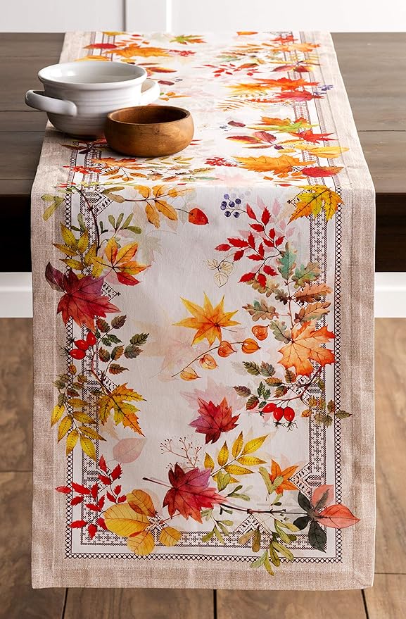Maison d' Hermine Table Runner 100% Cotton Single Layer Table Runners 108 inches Long for Thanksgiving Christmas Decorations Home Kitchen Dining Party Wedding (Amarante, 14.5" x 108")