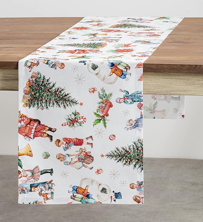 Maison d' Hermine Table Runner 100% Cotton Single Layer Table Runners 72 inches Long for Thanksgiving Christmas Decorations Home Kitchen Dining Party Wedding (Chromo, 14.5" x 72")