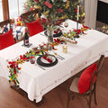 Christmas Rectangle Table Cloth,100% Waterproof Tablecloth,Christmas Decorations for Home, Vinyl Tablecloth Plastic Table Cover for Party，Picnic,Dining,Outdoor 52" x 70",Frosted Wreath