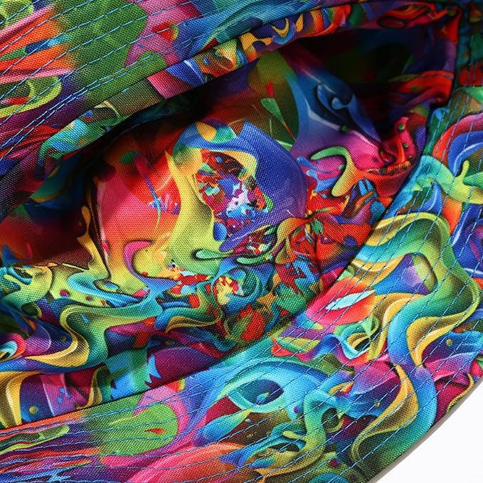 Mashiaoyi Unisex Print Double-Side-Wear Reversible Bucket Hat