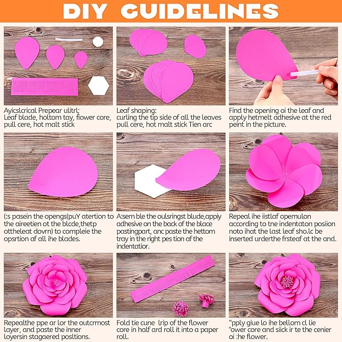 Frienda 36 Pcs DIY Paper Flower Decor Set with 83x59 Inch Custom Background Cloth and Rope, Artificial 3D Flower Wall Decor for Wall Bulletin Board Wedding Halloween Mexican Festive Party (Stripe)