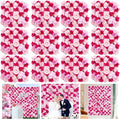 Wedding Backdrop Flower Wall Panels: 24 Packs 15x15 Inches Hot Pink Background - Bridal Shower Party Anniversary Ceremony Decor