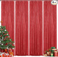 Red Sequin Backdrop Curtain 4 Pieces 2FTx8FT Glitter Photography Backdrop for Party Wedding Birthday Christmas Decorations