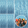 5 Pack Blue Backdrop Curtain Tinsel Streamers Ocean Themed Decor Birthday Party Decorations Foil Fringe Backdrop Graduation Baby Shower Bachelorette Winter Party Decorations Supplies