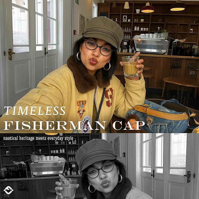 Funky Junque Newsboy Hat for Women – Trendy Greek Fisherman Cap, Classic Women's Baker Boy Newsies Hat, Ladies Fashion Caps