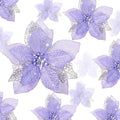 WILLBOND 36 Pieces Christmas Poinsettia Glitter Faux Flowers Christmas Artificial Flowers Tree Ornaments Topper Xmas Decorations(Purple)