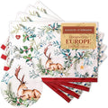 Maison d' Hermine Placemats Set of 4 100% Cotton Washable Cloth Place Mats, Reusable Table Mats for Thanksgiving Christmas Decorations Kitchen Dining Party Wedding Restaurant (Holly Time, 13" x 19")