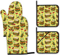 Cute Sandwich Oven Mitts and Pot Holders,Heat Resistant Oven Mitts Gloves and Pot Holder for Home Kitchen Decorations Cooking Baking BBQ Gifts,Set of 4