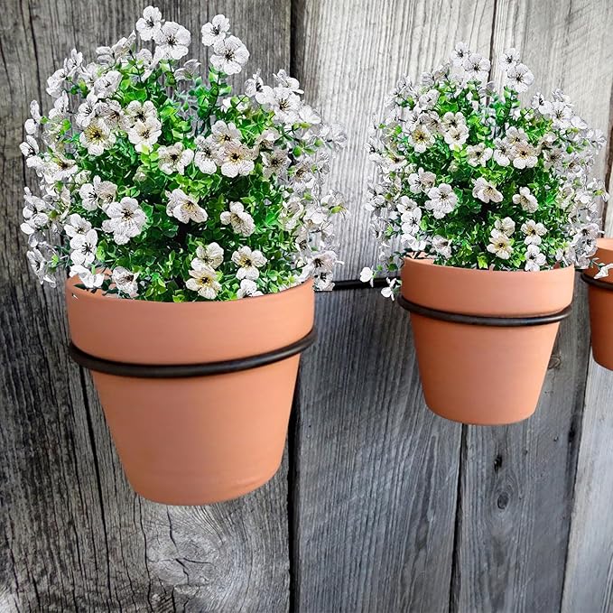 2 Pcs Artificial Boxwood Topiary Ball Trees 23" With Ground Spike, Weather Proof UV Resistant Faux Greenery Shrubs & Bushes for Porch, Garden, Front Yard Decor, Indoor/Outdoor Planters - White
