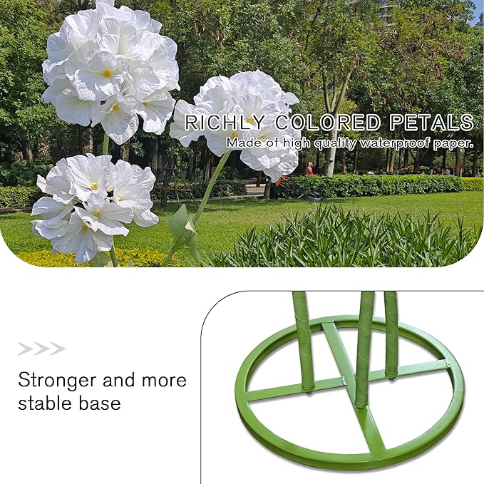 3Pcs Hydrangea Artificial Flower Decorations, Giant Flowers Wedding Decorations for Reception for Baby Shower Birthday Christmas Party Banquet Backdrop Shop Window Display Props (White)