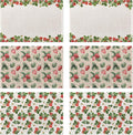 Strawberry Placemats Set of 6,Washable Heat Resistant 12×18 Inch Linen Table Mats Cute Place Mats for Party Outdoor Dining Décor